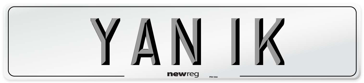 YAN 1K Number Plate from New Reg